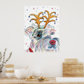 サンタシュナウザーキャンバスプリント ポスター (キッチン)