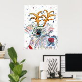 サンタシュナウザーキャンバスプリント ポスター (ホームオフィス)