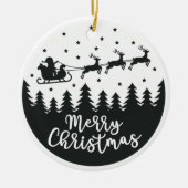 サンタシルエットメリークリスマスセラミックオーナメント セラミックオーナメント (正面)