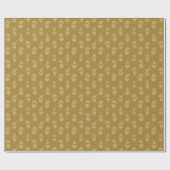 サンタシルエットモダン金ゴールドモノトーンのクリスマス ラッピングペーパー (フラット)