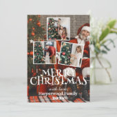 サンタシンプルエレガントファミリークリスマス写真 シーズンカード (スタンド正面)