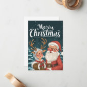 サンタシンプルーエレガントとミセス条項ありがとう ノートカード (正面/裏面インサイチュ)