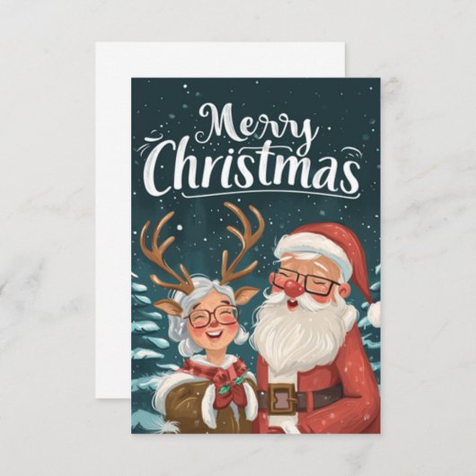 サンタシンプルーエレガントとミセス条項ありがとう ノートカード (正面/裏面)