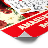 サンタシークレットクッキーレシピヴィンテージスタイルプリント ポスター (角)