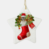 サンタシーズー（犬）Tzuインクリスマスソックス | X-masギフト セラミックオーナメント (右)