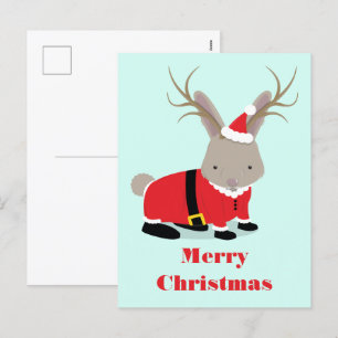 サンタジャッカロープクリスマスホリデーポストカード シーズンポストカード