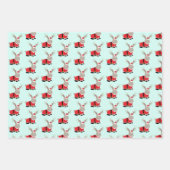 サンタジャッカロープライトグリーンノベルティクリスマス ラッピングペーパーシート (正面)