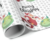 サンタジャンピングをコースに入れたゴルフメリークリスマス ラッピングペーパー (ロールコーナー)