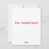 サンタジョーク 私は「セントがない」 シーズンカード (裏面)