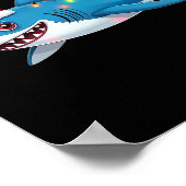 サンタジョーズシャーククリスマスライトシャークマスメリーX ポスター (角)