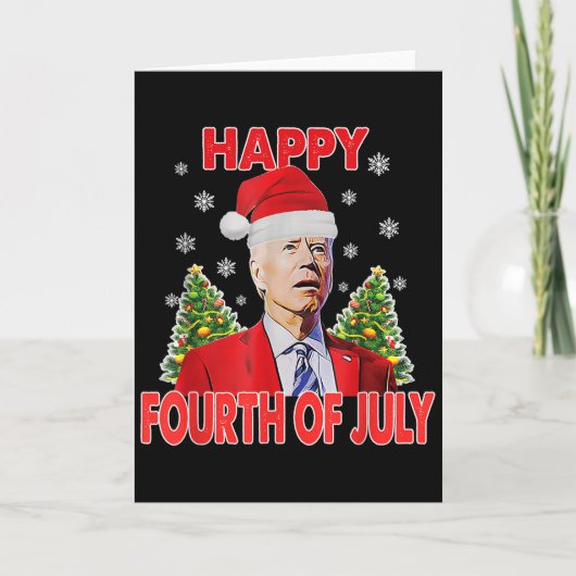 サンタジョーバイデンおもしろい4日7月楽しいクリスマス カード (正面)