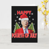 サンタジョーバイデンおもしろい4日7月楽しいクリスマス カード (黄色い花)