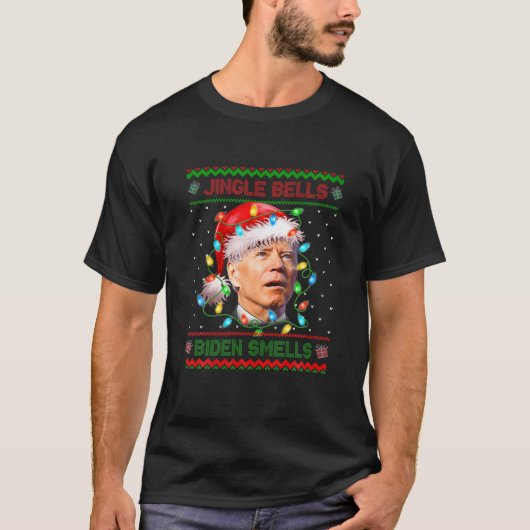 サンタジョーバイデン氏クリスマスジンルベルバイデン氏臭 Tシャツ (正面)