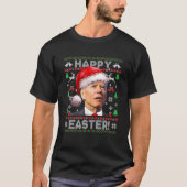 サンタジョーバイデン氏ハッピーイースター醜いクリスマススウィート Tシャツ (正面)