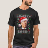 サンタジョーバイデン氏ハッピーイースター醜いクリスマススウィート Tシャツ (正面)