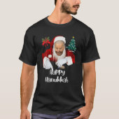 サンタジョーバイデン氏ハッピーハヌッカクリスマスおもしろい Tシャツ (正面)