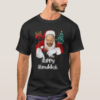 サンタジョーバイデン氏ハッピーハヌッカクリスマスおもしろい Tシャツ