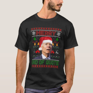 サンタジョー・バイデン氏メリー、引用文のクリスマス・アグリ Tシャツ