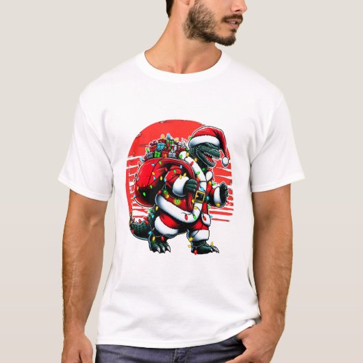 サンタジラクリスマスシャツ日本怪獣 Tシャツ (正面)