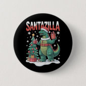 サンタジラ日本モンスター怪獣クリスマス恐竜 缶バッジ (正面)