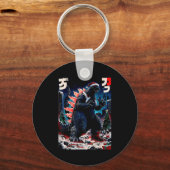 サンタジラ日本モンスター怪獣恐竜クリスマス キーホルダー (正面)