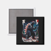 サンタジラ日本モンスター怪獣恐竜クリスマス マグネット (正面/裏面)