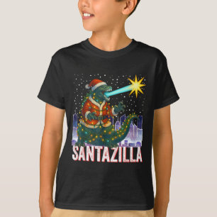 サンタジラ クリスマス 恐竜 日本のモンスター Tシャツ
