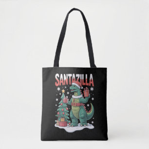 サンタジラ・ジャパニーズ・モンスター・怪獣・クリスマス・恐竜 トートバッグ