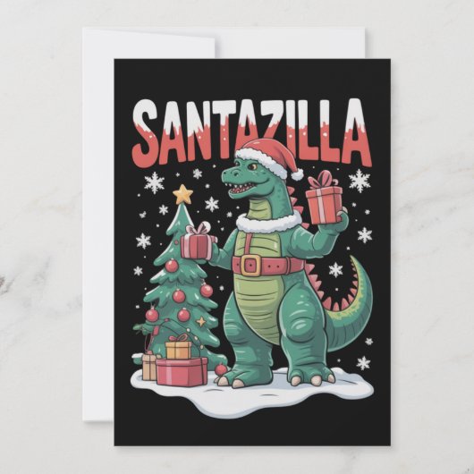 サンタジラ 日本の怪獣 モンスター クリスマス 恐竜 招待状 (正面)
