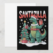 サンタジラ 日本の怪獣 モンスター クリスマス 恐竜 招待状 (正面/裏面)