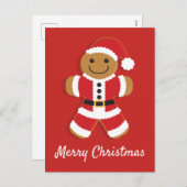 サンタジンジャーブレッドマンクリスマス シーズンポストカード (正面/裏面)