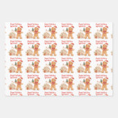 サンタジンジャーブレッドマンクリスマス ラッピングペーパーシート (正面3)