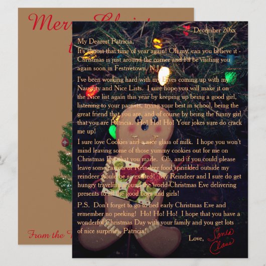 サンタジンジャーブレッドマン シーズンカード (正面/裏面)