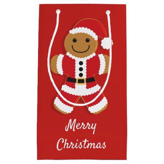 サンタジンジャーブレッドマン |スモール抱き枕 スモールペーパーバッグ (正面)