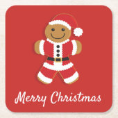 サンタジンジャーブレッドマン | Coasters スクエアペーパーコースター (正面)