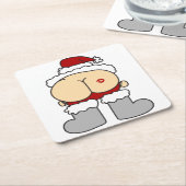 サンタスお尻 スクエアペーパーコースター (アングル)