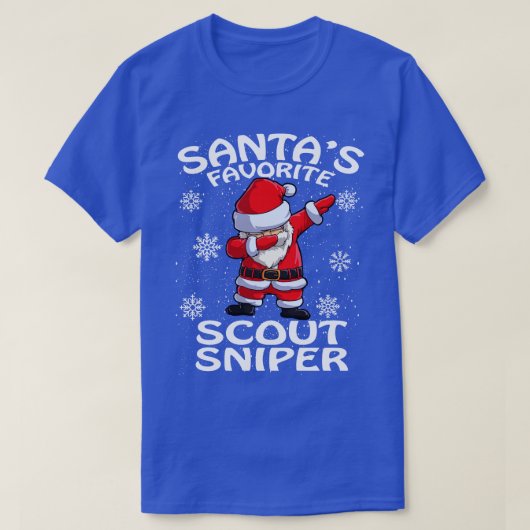 サンタスお気に入りのスカウトスナイパークリスマス Tシャツ (デザイン正面)