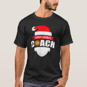 サンタスお気に入りのバスケットコーチクおもしろいクリスマス Tシャツ (正面)