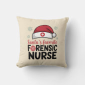 サンタスお気に入りのフォレンジックナースおもしろいクリスマス クッション (正面)