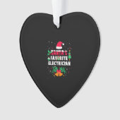 サンタスお気に入りの電気技師クリスマスクリスマスギフト オーナメント (正面)