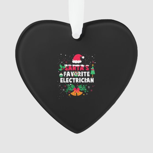 サンタスお気に入りの電気技師クリスマスクリスマスギフト オーナメント (正面)