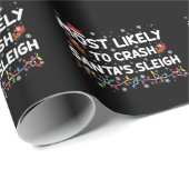 サンタスそりのクリスマスをクラッシュする可能性がおもしろい最も高い ラッピングペーパー (ロールコーナー)