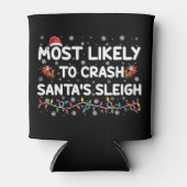 サンタスそりのクリスマスをクラッシュする可能性がおもしろい最も高い 缶クーラー (正面)