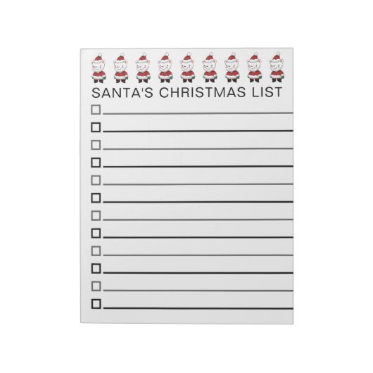 サンタスの行のクリスマスリストのパーソナライズ ノートパッド (回転)