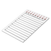 サンタスの行のクリスマスリストのパーソナライズ ノートパッド (アングル)