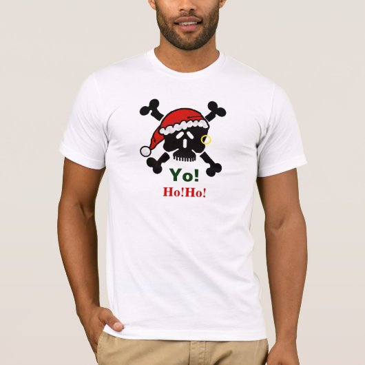 サンタスカルとクロスボーンクリスマスTシャツ Tシャツ (正面)