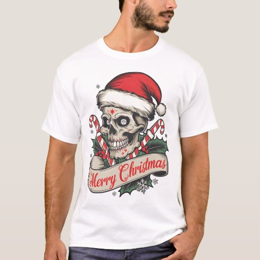 🎅💀サンタスカルクリスマスティー Tシャツ (正面)
