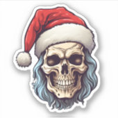 サンタスカルハットクリスマス不気味を着て シール (正面)