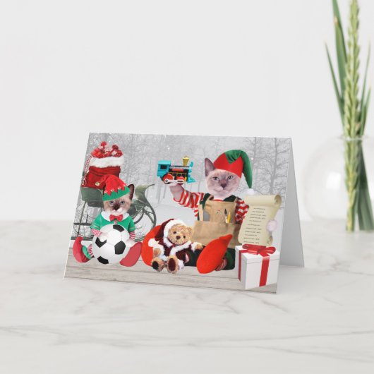 サンタスキットン小妖精や小人グリーティングカード シーズンカード (正面)