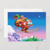 サンタスキークリスマスカード シーズンポストカード (正面/裏面)